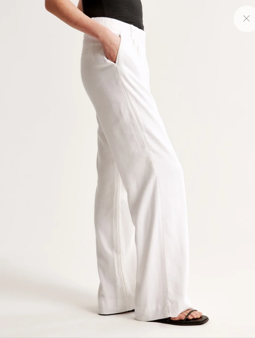 NWT A&F Sloane Tailored Linen Blend Wide Leg Pants Size XXS Short - Picture 2 of 12